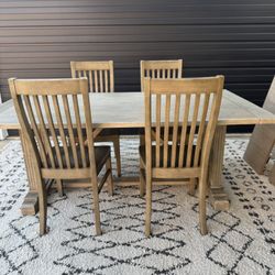 POTTERY BARN DINING TABLE AND 4 CHAIRS