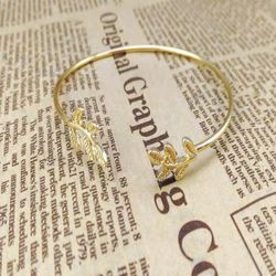 Leaf Cuff Bracelet Bracelet Adjustable Opening Alloy Hand Jewelry
