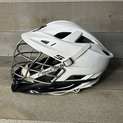 Cascade S Lacrosse Helmet White Full Face Mask Lacrosse OSFM White Chin Strap