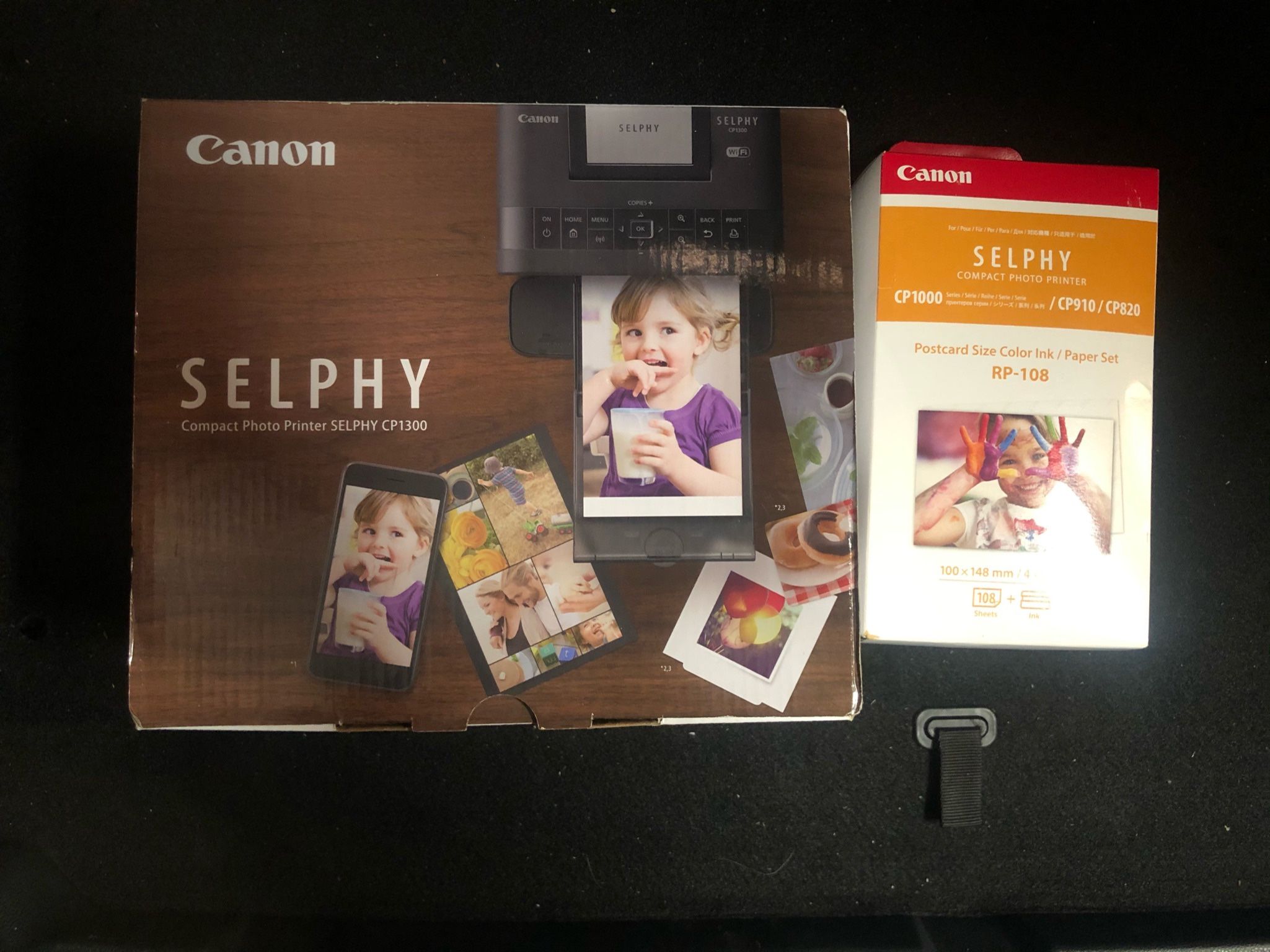 ❇️ Bundle - Canon - SELPHY CP1300 Wireless Compact Photo Printer - Black and Canon RP-108 Color Ink and Paper Set - Multicolor ❇️ Brand New ❇️