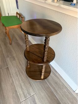 Vintage 3 Tier heavy wooden plant stand