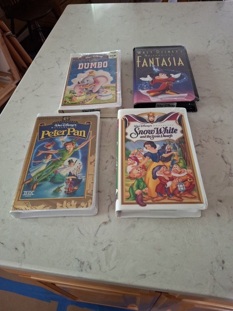 4 Disney Masterpiece Vhf Tapes
