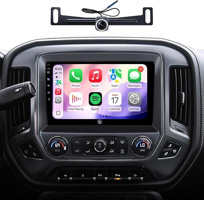 Car Stereo Radio Chevrolet Silverado GMC Sierra 2014-2018 Wireless CarPlay Android Auto, Bluetooth GPS, 10” Touch Screen Head Units, Backup Camera