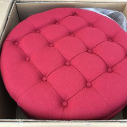 🦋 75 Dlls Storage Ottoman  In Red Brand New in Box  16 “ H x 28” D x 28” W
