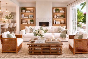 Tommy Bahama Fusion Table & Neiman Marcus Neuwood Chairs (2)