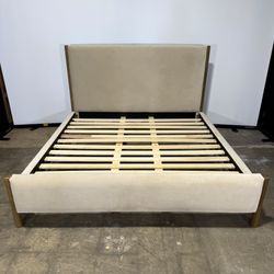 Saatva Milan Upholstered Bed (King, Taupe Vintage Velvet)