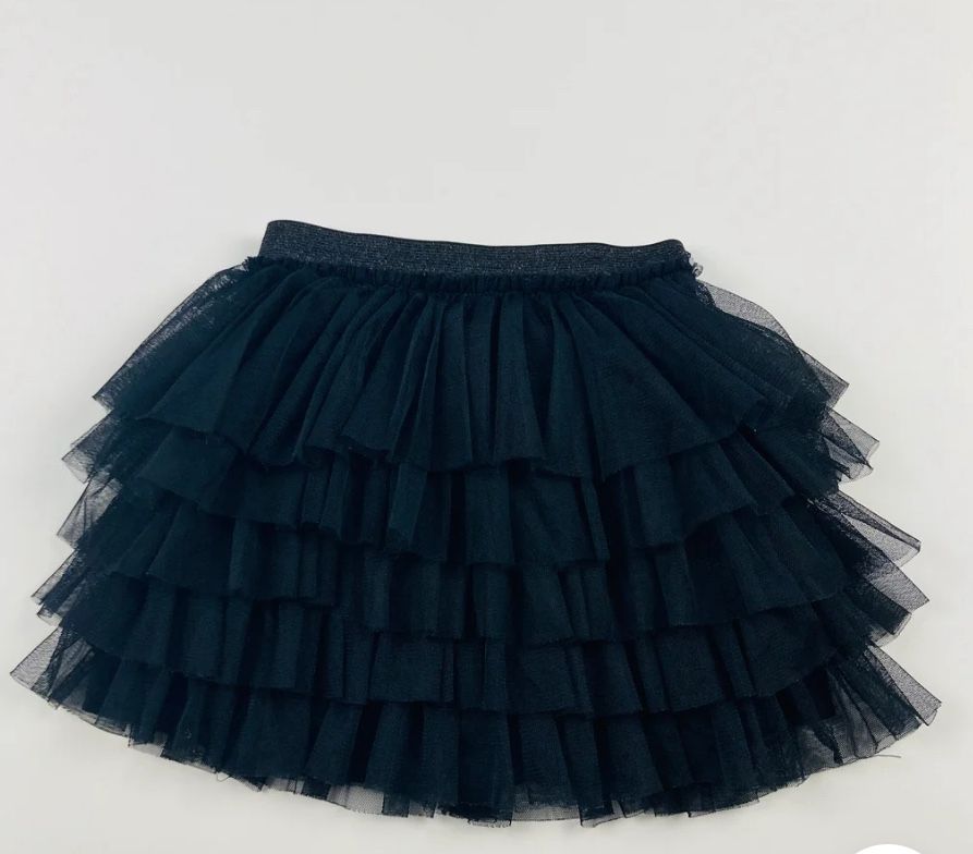 Zara kids black 5 layer tulle black skirt with elastic waist band. Size 7