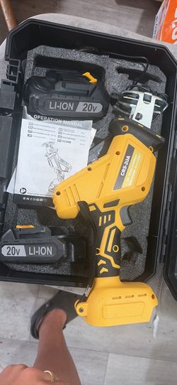 21V Cordless Reciprocating Saw with Brushless Motor, Safety Lock Switch, Multi-Blade Compatible, 13.4 x 7.1 x 3.1 Inch (2*Battery+Upgraded Saw)