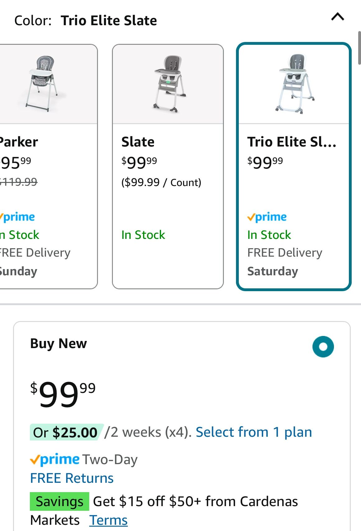 High Chair - Ingenuity SmartClean Trio Elite 3-in-1 Convertible Baby High Chair