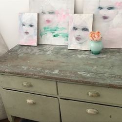 Rachel Ashwell Shabby Chic Couture Cabinet/ Kitchen Island Work Station Dresser Drawers Table Artist