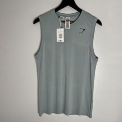 Gymshark Sport Seamless Tank Top Shirt Mens Medium Salt Blue NWT Activewear
