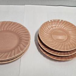 6 Vintage Franciscan Coronado Swirled 3 -6'3/8"  3 - 5'5/8" Desert/Bread Plates, 1940s