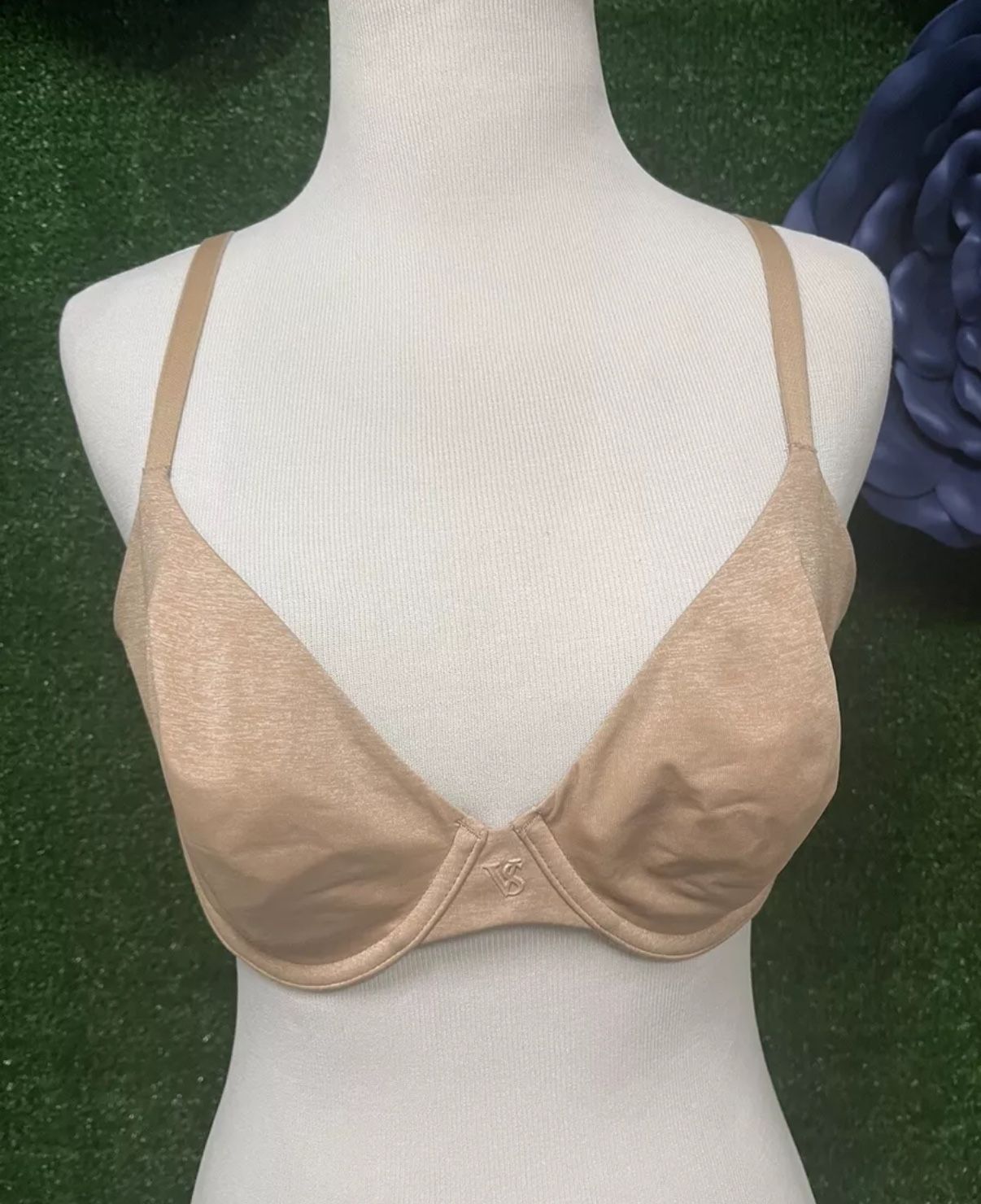 Victoria Secret unlined semi demi beige bra size 32DD