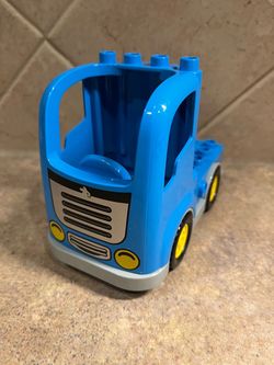 Lego Duplo Blue Truck Cab Flat Bed Vehicle