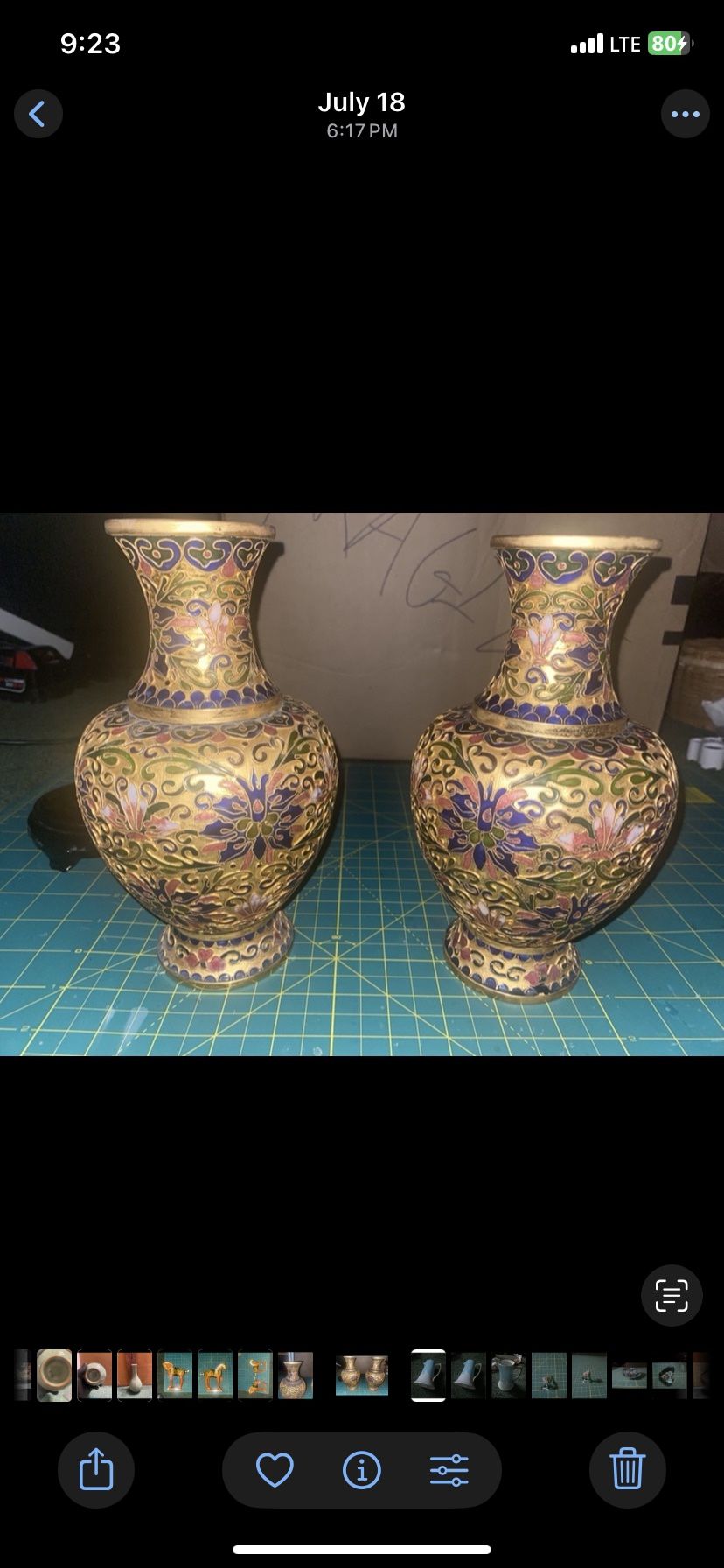 Champlevé Cloisonné Vase Set, China, Early 20th Century, Set of 2