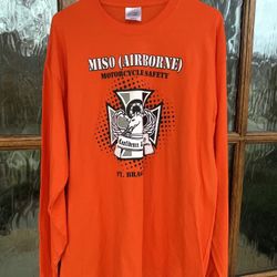 port & company long sleeve T-Shirt Orange Miso （airborne）motorcycle safety XL