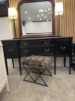 Black, Solid Wood, Buffet, Credenza, Sideboard, Tv Stand, Real Wood