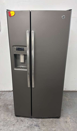 GE Side‑by‑Side Fridge – Slate, Ice & Water Dispenser