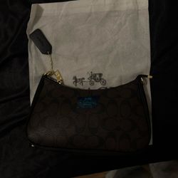Coach Teri Shoulder Bag Black/Brown Brand New
