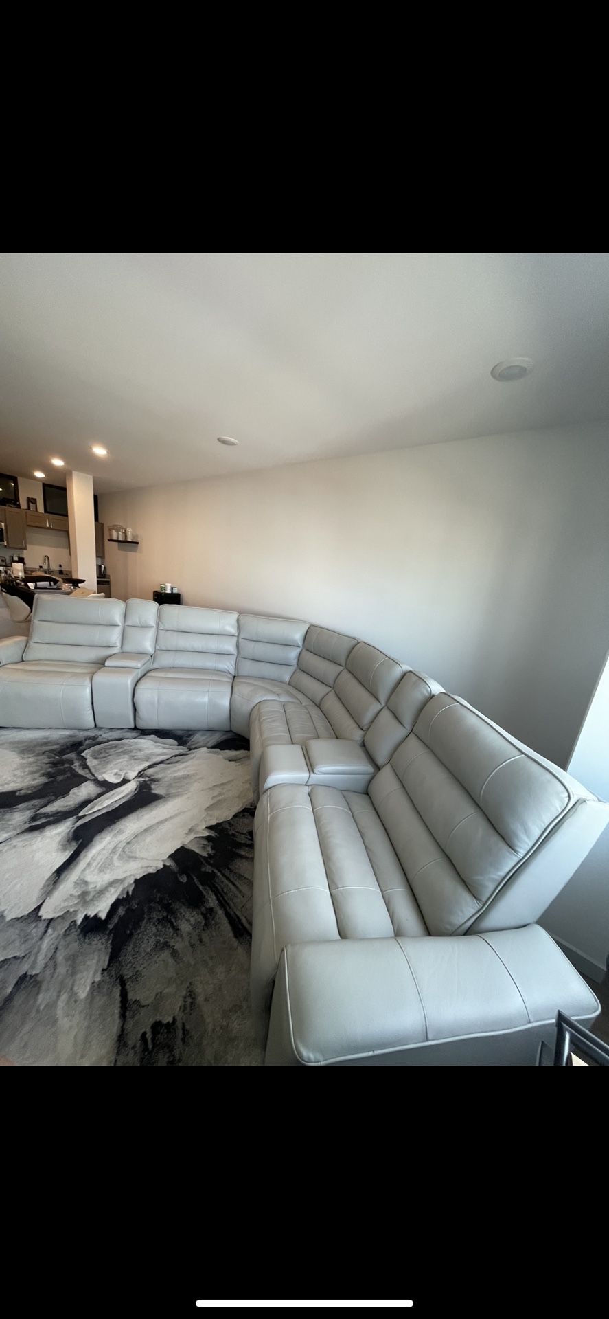 Reclining Sectional With Power Adapters. 1yr Old. Area Rug Included.