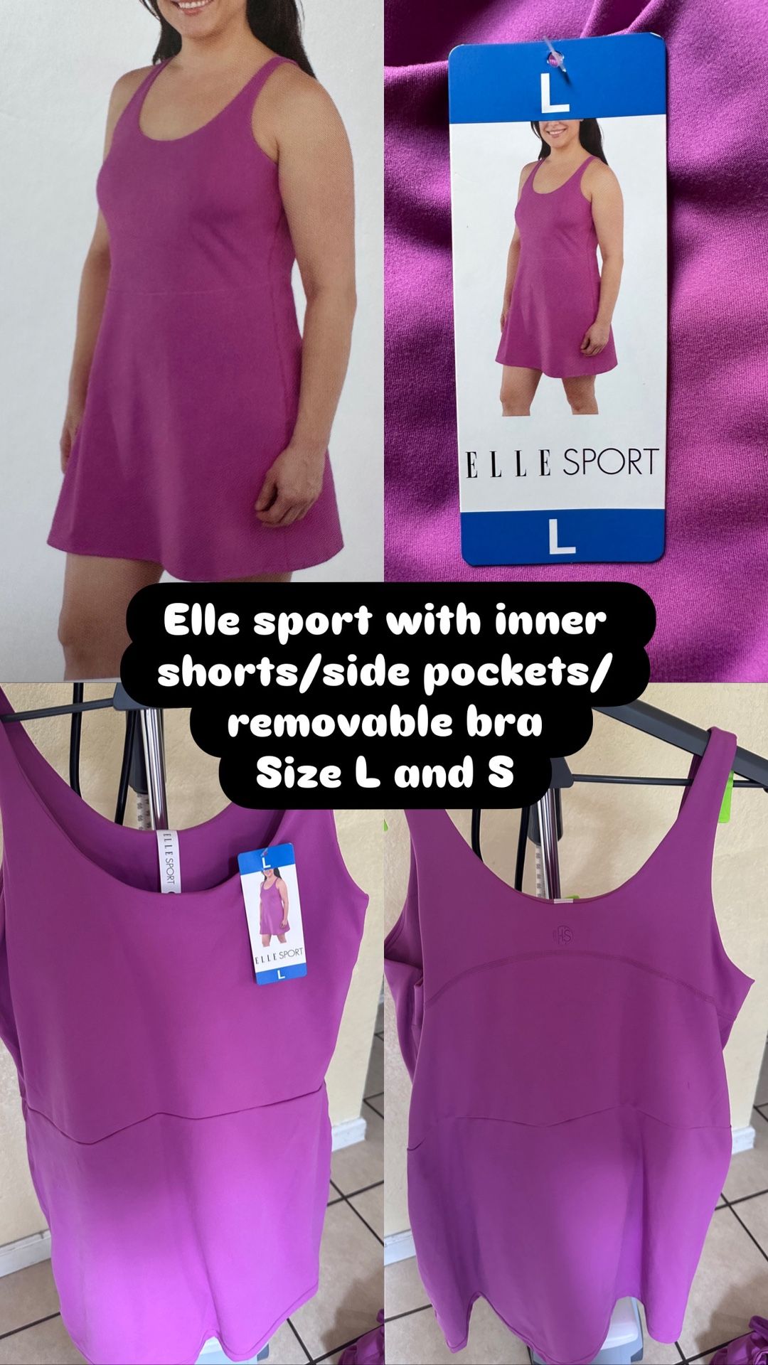 Elle Sport With Inner Shirts/side Pockets/shelf Bra