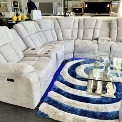 Crazy Deal💥Beautiful Grey Power Reclining Sofa Sectional Available Limited Time Only $1599