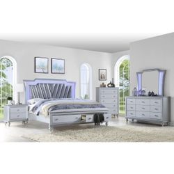 4pcs Queen (Bed, Dresser, Mirror, Nightstand)	