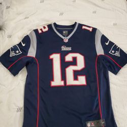 NFL Jersey Navy Blue #12 BRADY From Patriots, Men's Size Medium, Like New