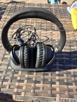 Black Over-Ear Wireless Headphones with Charging Base