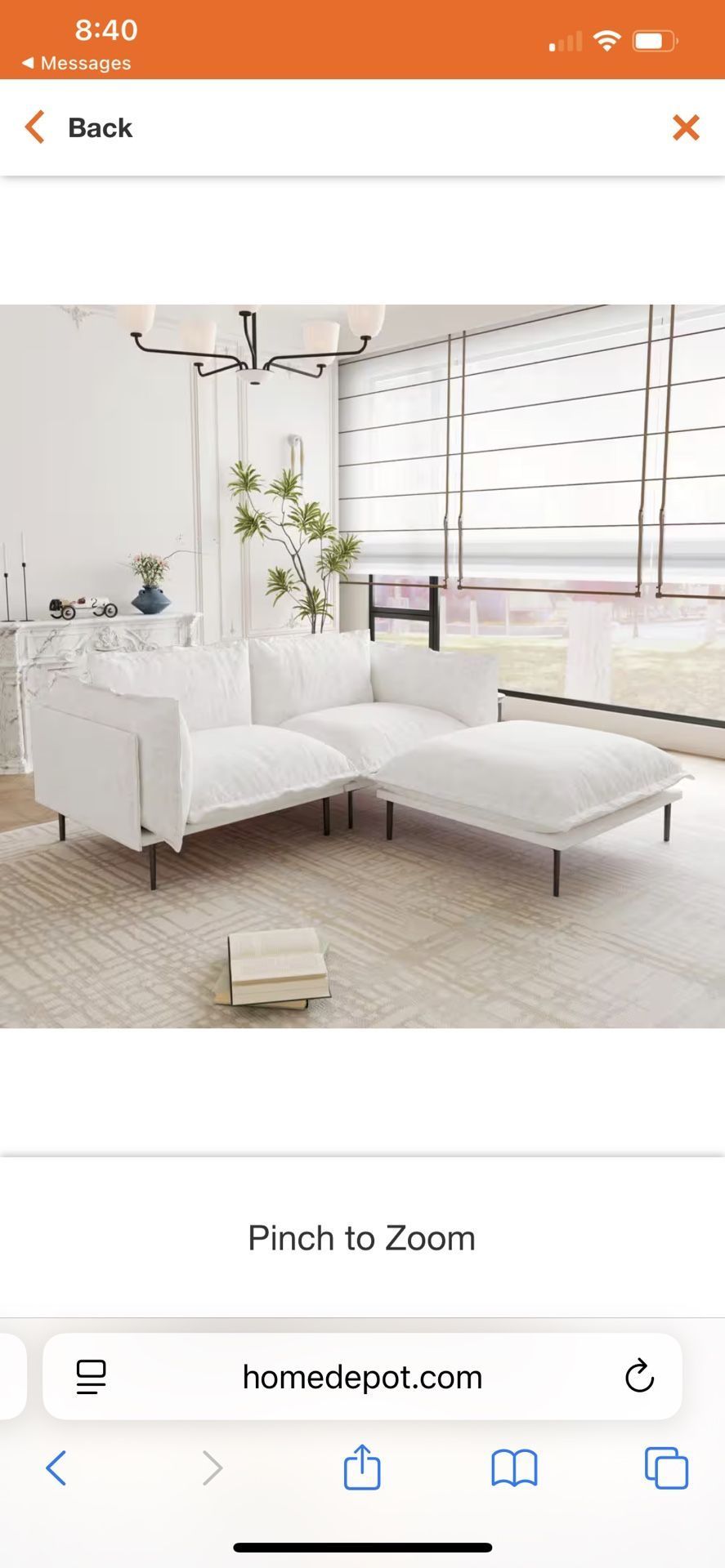 Modern 75 in. Tapered Arm Velvet L-Shaped Loveseat Modular Sectional Sofa with Ottoman