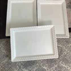 3 White Big Trays 