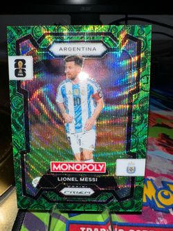 LIONEL MESSI 2026 Panini Prizm Monopoly FIFA World Cup Green Wave Card #1