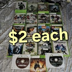Xbox 360 Games $2 Each 