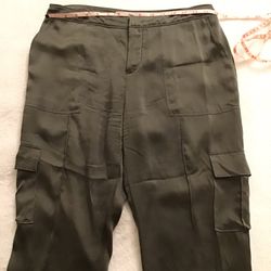 SILK CARGO PANTS SIZE 4
