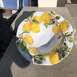 ll Mulino New York Lemon Tree Melamine Ruffled Large Bowl
