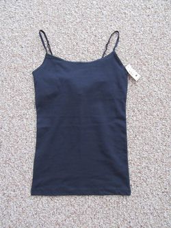 NEW Women's Aeropostale Cami Tank Small Navy Blue Spaghetti Strap Shelf Bra
