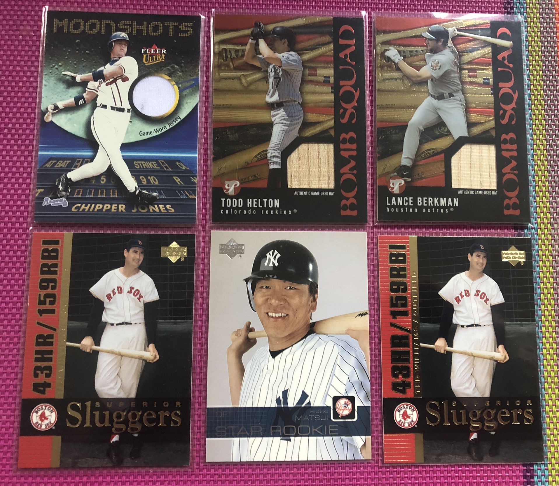 Lot Of 450+ 2003 Baseball Cards, With Memorabilia, Chipper! Ted Williams!