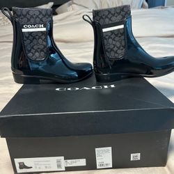 COACH Women's Black Rain Boots