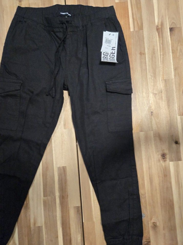 NWT Almost Famous Black Cargo Joggers Womens Size XL
