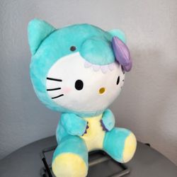 12" Sanrio Hello Kitty In Blue Dinosaur Costume Plush