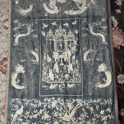1920 Chinese Silk Fabric Art 