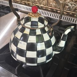 McKenzie Childs  Courtly Check 3qt Tea Kettle 