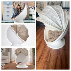 Children's swivel armchair, white