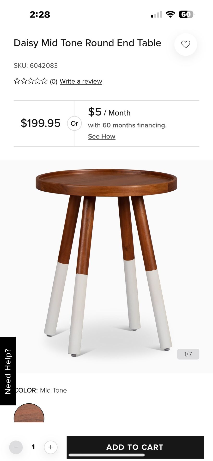 Daisy Mid Tone Solid Wood Side Tables Set Of 2