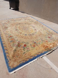 vintage Chinese Art Deco or French Savonnerie style carpet 140 x 106