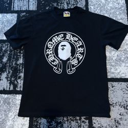 Black & White Bape x Chrome Heart T-Shirt