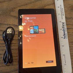 Amazon Fire 7” Smart Tablet & USB Charger Cord