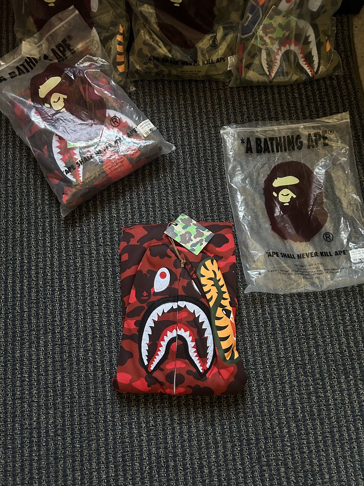 RED SHARK BAPE HOODIE