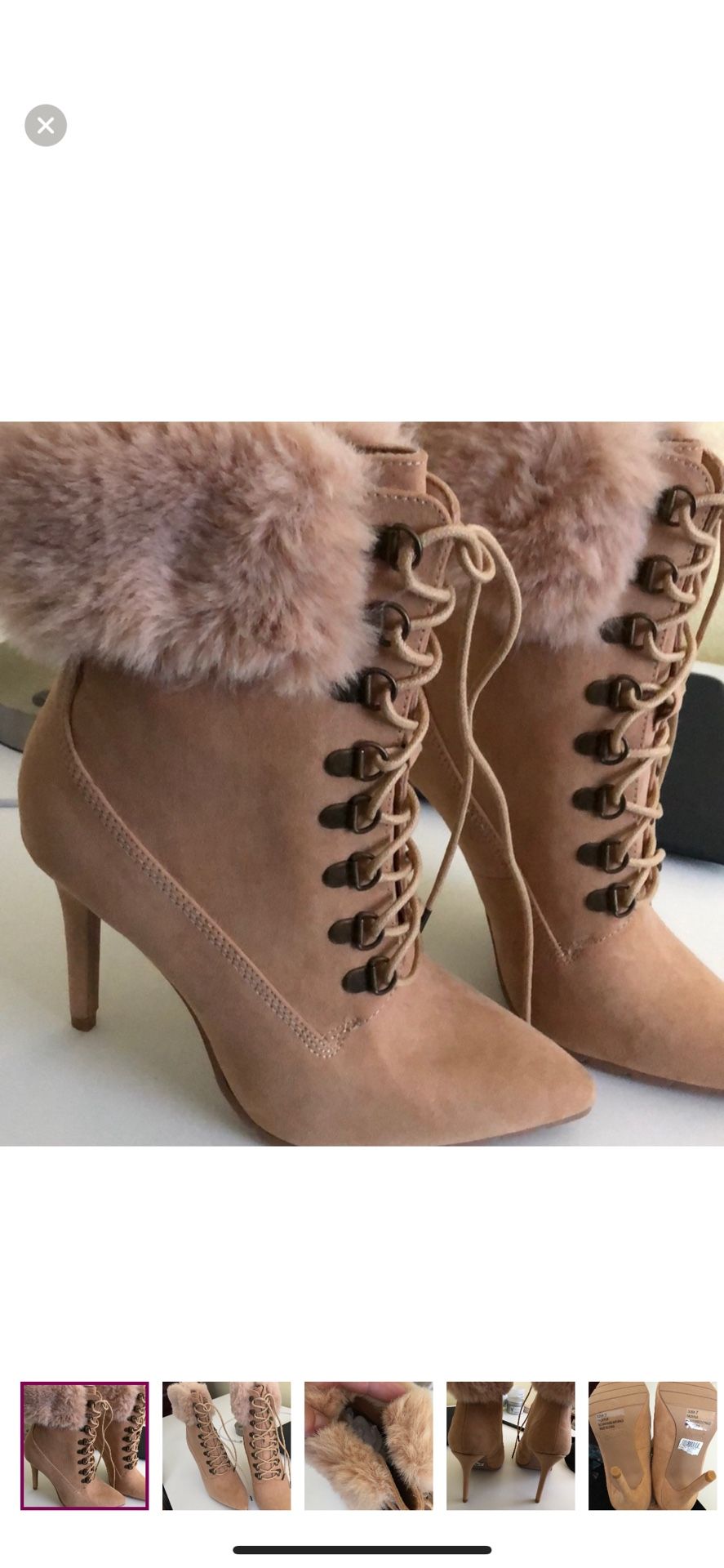 Faux Fur Tie-Front Stiletto Boots