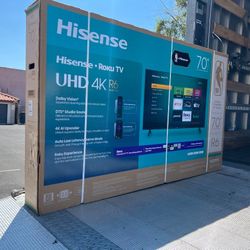 70” HISENSE ROKU 4K HDR SMART TV